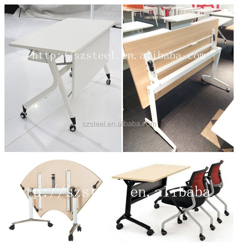 Large Size Meeting Folding Desk Office Foldable Table With Metal Metal Foldable Folding Desk Training Initpintu 7 Jpg Table