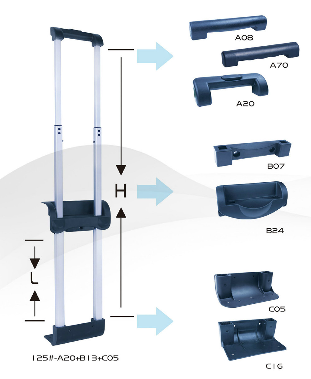 China Supplier Aluminum Luggage Telescopic Trolley Handle
