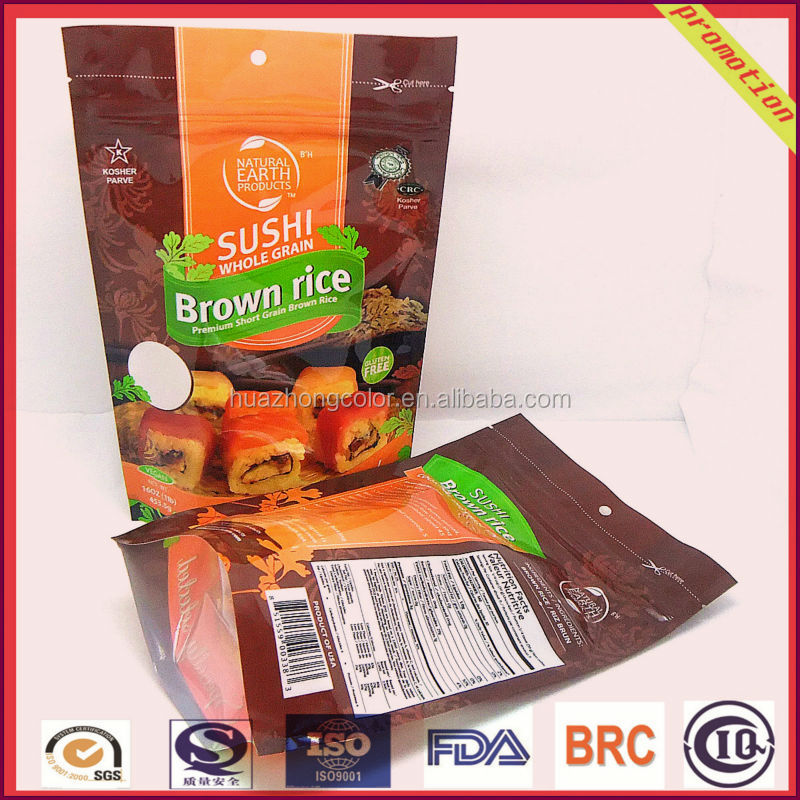 custom printing stand up zipper bag