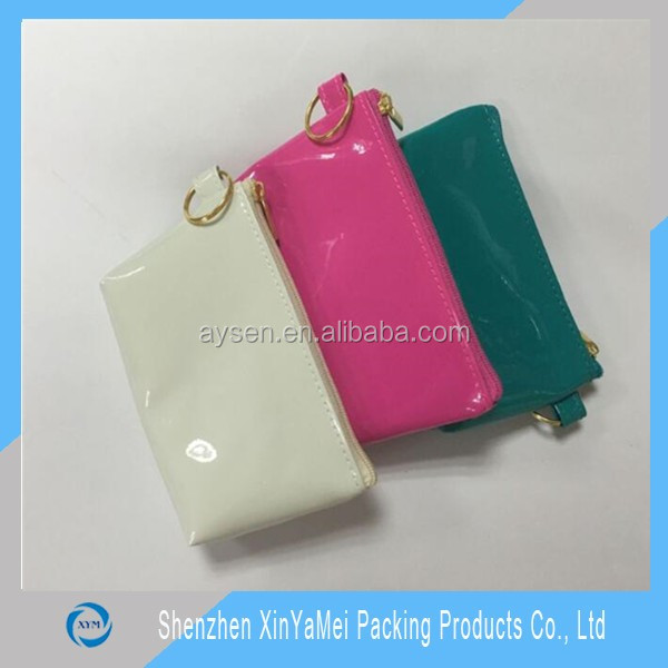 environmental friendly clear plastic pvc zipper purse bag