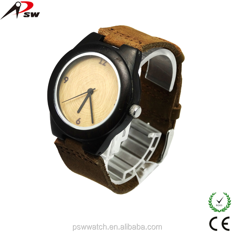 natural character handmade unique sandal Enoby leather wooden watch men wood watch wholesale