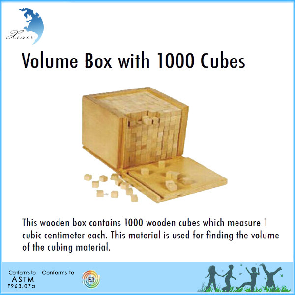 Volume Box With 1000 Cubes Wooden Montessori Cubing Material Toys Buy