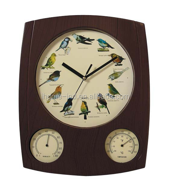 Decorative Outdoor Singing Bird Clock Thermometer, Singing Bird