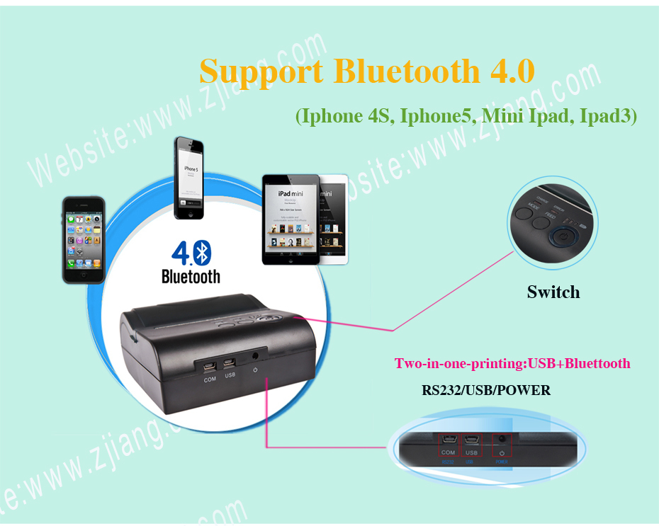 80ミリメートルミニandroidのbluetoothプリンタでandroidシステム仕入れ・メーカー・工場