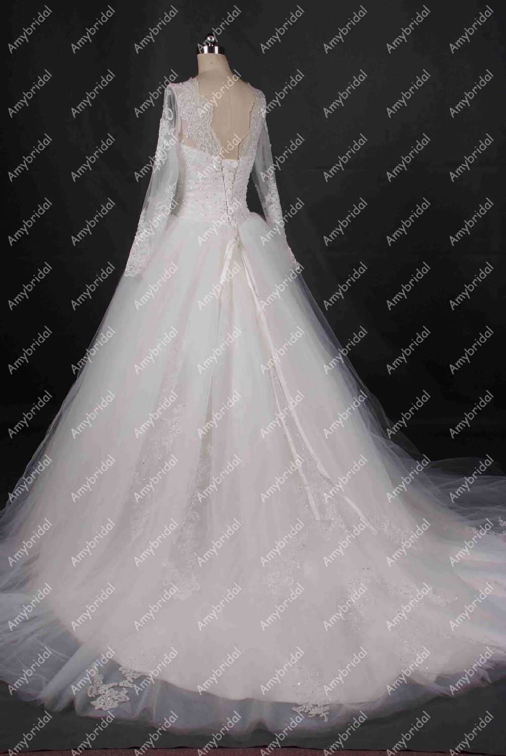 レースロングスリーブam0490実像の夜会服のウェディングドレス仕入れ・メーカー・工場