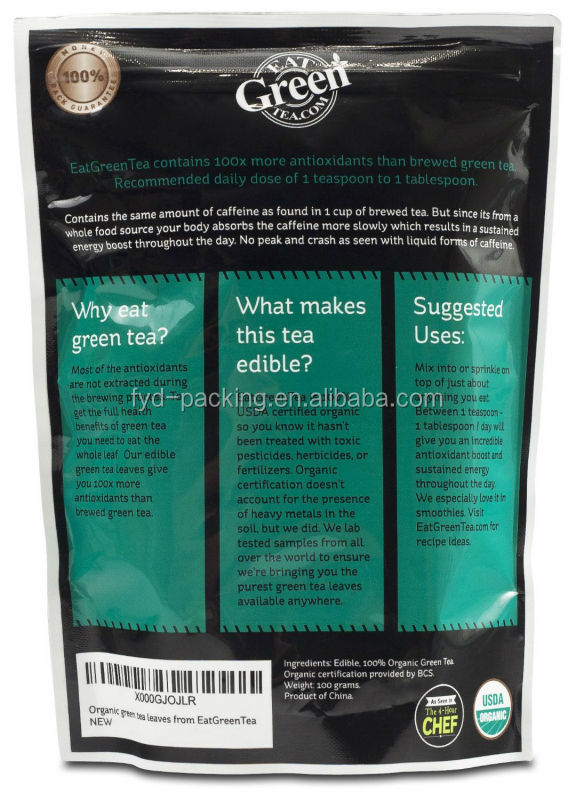 Chinese manufacuring ziplock Indonesia herbal tea bag