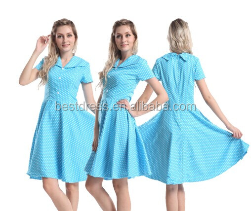 新しい熱い販売の最も安い2014年bestdress50年代の白い点が付いているヴィンテージロカビリードレス赤問屋・仕入れ・卸・卸売り
