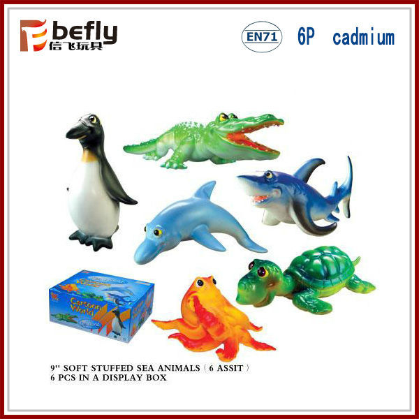 Wholesale Mixed Lots 6 Pcs 9'' Soft Plastic Toy Sea Animal Buy Soft