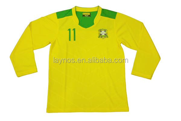 長い袖のサッカーチームジャージブラジル問屋・仕入れ・卸・卸売り