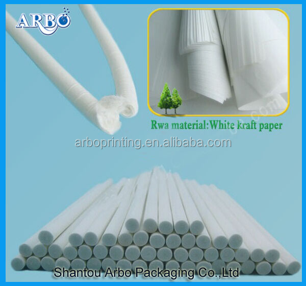 SGS,MSDS and LFGB approved colored paper lollipop sticks 4*152mm