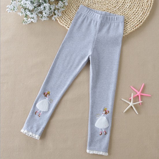 子供レギンス秋大きな女の子レースパンツプリンセス刺繍ズボンレジャーコットンブティックスタイル子供服Q0228仕入れ・メーカー・工場