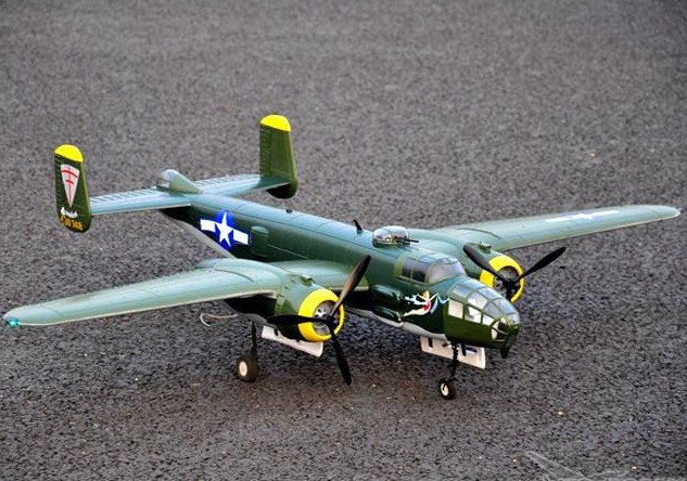 Giant Green B-25 Mitchell Bomber RC Warbird Aircraft