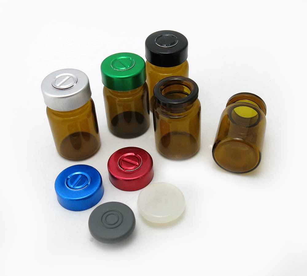 Mini 6ml Medicine Glass Bottle With Rubber Stopper&aluminum Flip Off