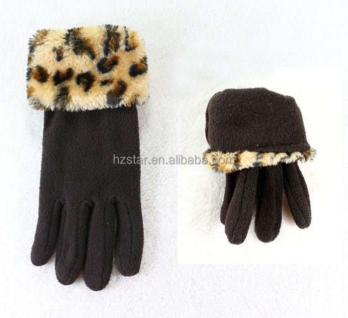 HZS-13053新しいスタイルカスタムメイドヒョウファッション手袋仕入れ・メーカー・工場