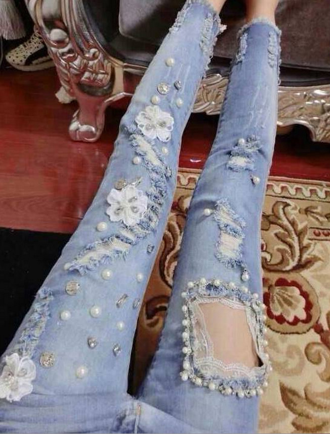 ビーディングジーンズの女性レディースジーンズトップデザインからジーンズメーカー中国仕入れ・メーカー・工場