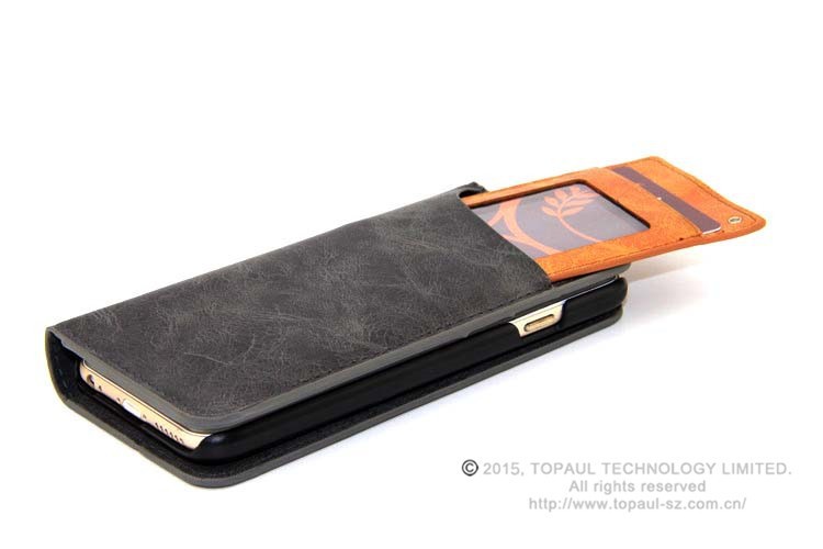 最高品質の革のバックケースbookstyleカードスロットを備えたフリップスタンドiphone用カバーケース6仕入れ・メーカー・工場