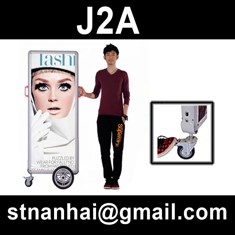 J2A-215新しいメディア照らさ二つの面広告広告モバイル看板用oudoor広告仕入れ・メーカー・工場