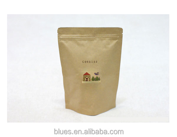 ziplock stand up kraft paper bag