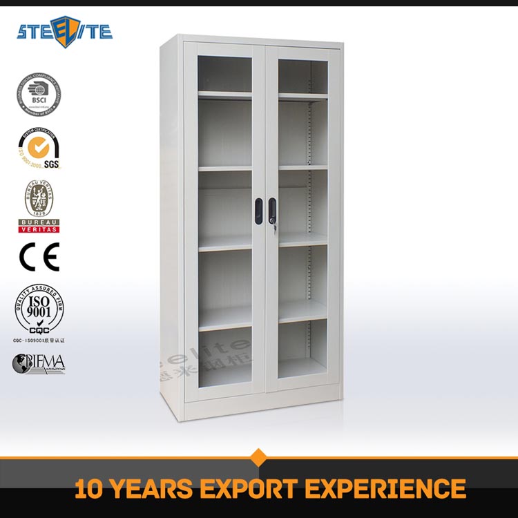 Five Story Cheap Display Cabinet For Alcohol Two Glass Door