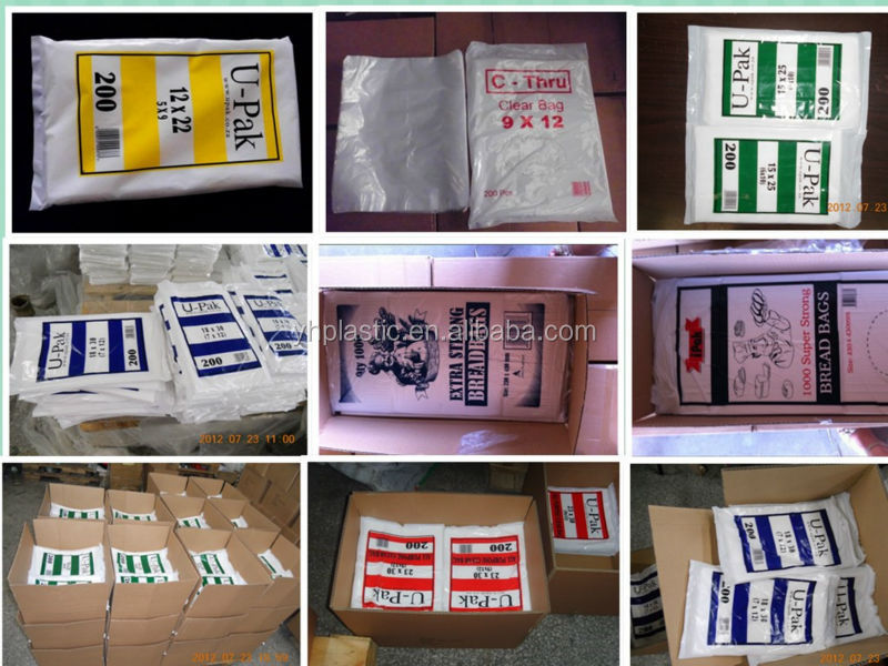 HDPE/LDPE clear flat bags used package fruits,breads ,sugar , other foods