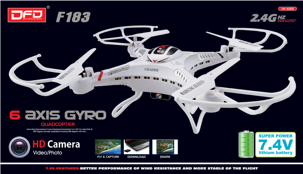 新しい到着!!! スーパーホワイトf183dfdrcドローンカメラ付き、 rcufoquadcopterinturder、 2.4ghzの- 6でaixesと4- ジャイロ問屋・仕入れ・卸・卸売り