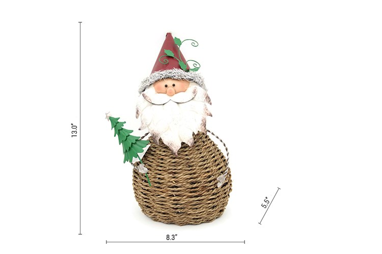 手作りクリスマスデコレーションサンタクロースで籐ボディ、カスタムクリスマスの装飾品仕入れ・メーカー・工場