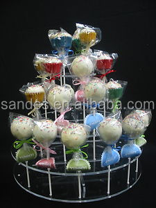 Attractive Hexagon Design Clear Acrylic Lollipop Display Rack