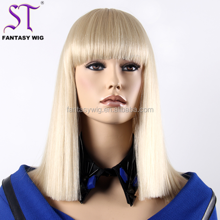 Silky Straight Wave Blonde Ombre Wig Medium Long Straight Hair