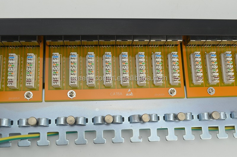 LY-PP6A-17 1u 19インチt568bとt568a stp cat6a 24ポートシールド付きパッチパネル仕入れ・メーカー・工場