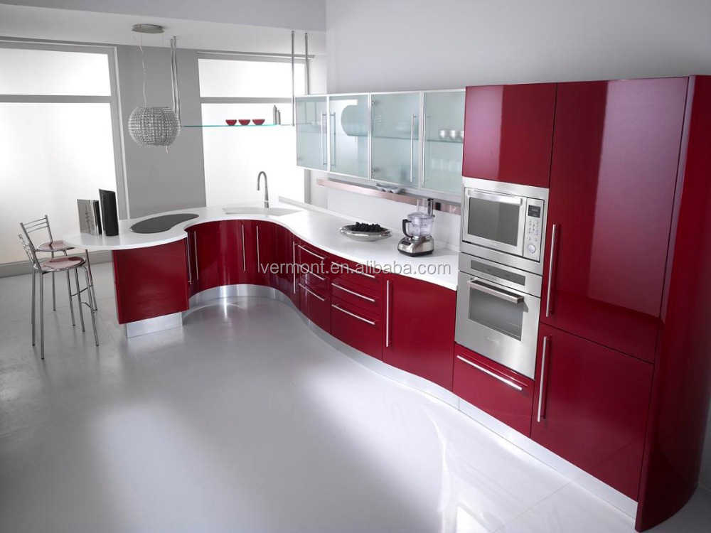 2017 Europe Hot Sale Customized Red Lacquer Kitchen Unit Buy