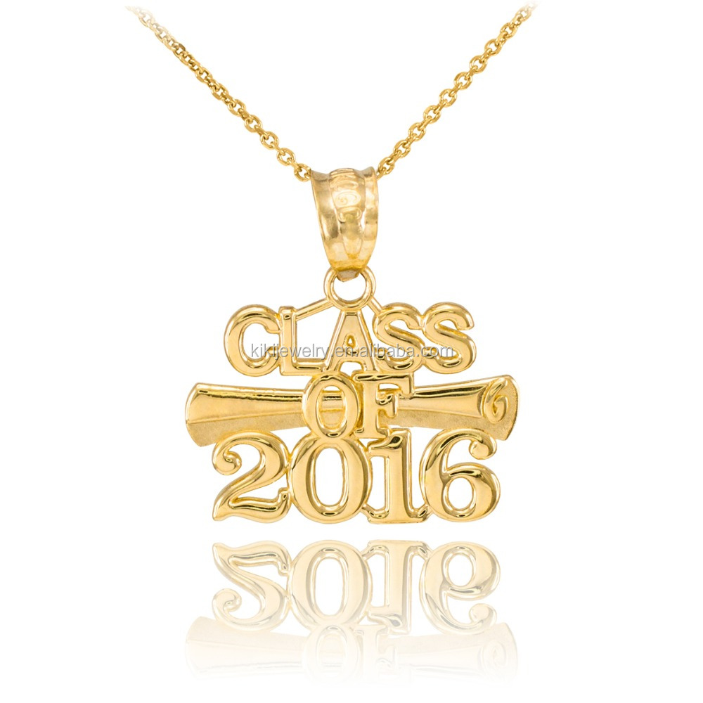 stylish gold plated zinc alloy class of 2016 graduation pendant