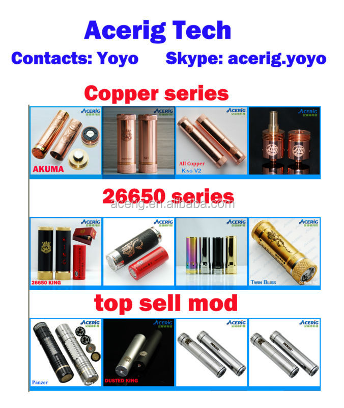 New arrive Acerig 1:1 clone cooper akuma mod /akuma mod clone/26650 AKUMA MOD