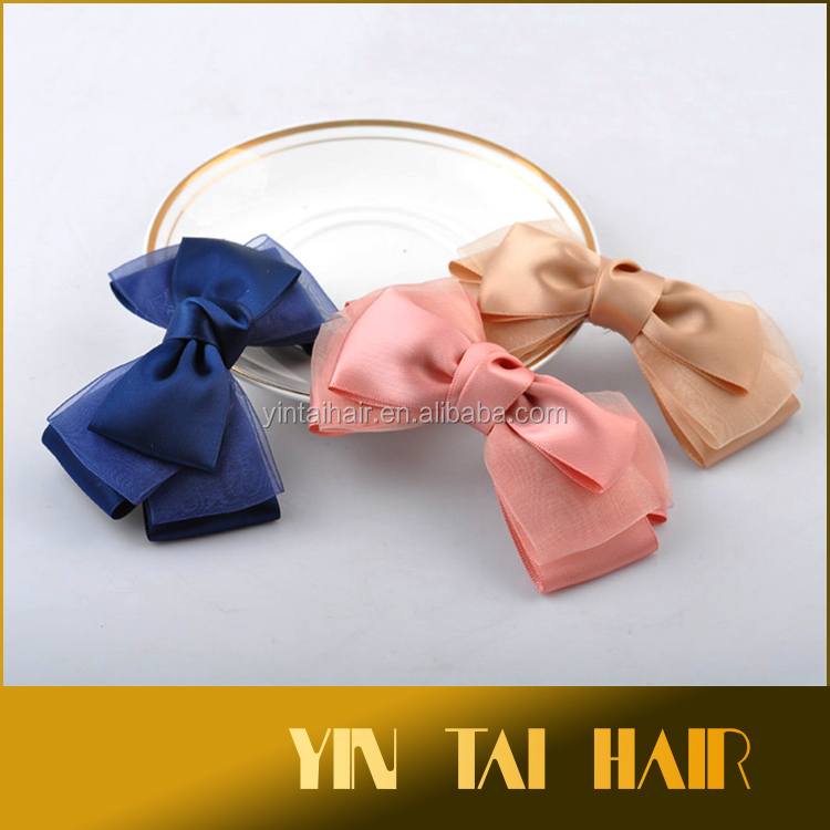 新しい到着の大きなシフォン韓国スタイルの髪飾りちょう結びヘアバンドヘアピン11.5cm*7.5cm/ヘアクリップ仕入れ・メーカー・工場