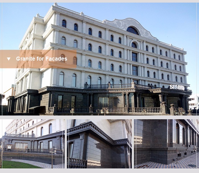 Natural granite facades