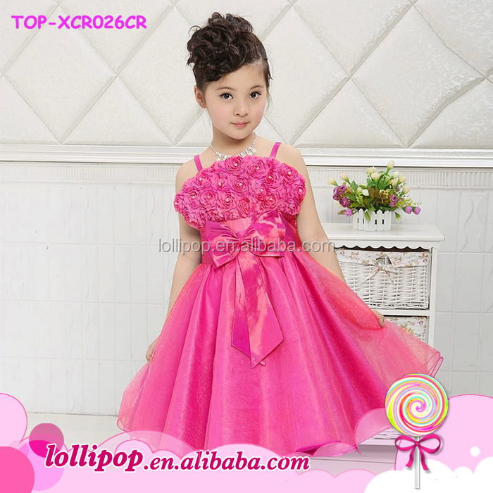 2016 ファッション女の子美しい子供フラワー ガール の ドレス ピンク の王女赤ちゃん の女の子の ウェディング ドレス仕入れ・メーカー・工場