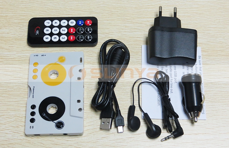 Vintage Car Tape Cassette SD MMC MP3 Player Adapter Kit with Remote Control