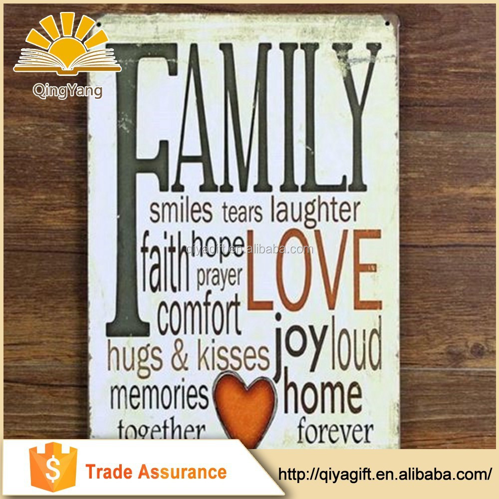 quote family themed tin metal sign plaque home hanging