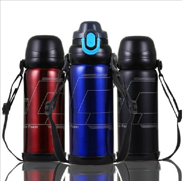 2014 Black Bike Bicycle 0.8L Sports Stainless Steel Water Bottle Vacuum