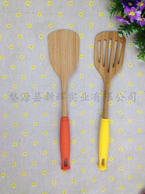 竹ターナー、竹調理器具、を持つシリコーンハンドル仕入れ・メーカー・工場