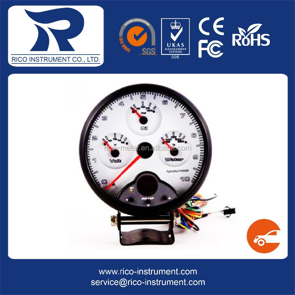 125mm Super Tacho Multifunction 4 In 1 Tachometer With Shift Light
