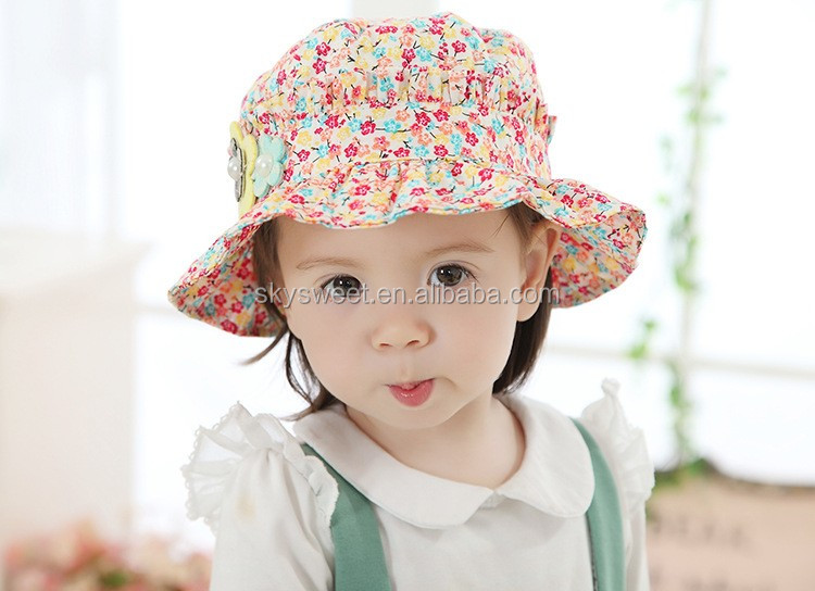 2016赤ちゃん夏帽子花柄ビーニー帽子とキャップ仕入れ・メーカー・工場