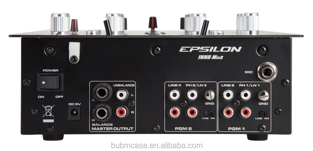 工場価格イプシロン inno ミックス 2 チャンネル スクラッチ dj ミキサー で バランス trs 1/4 マスター出力& 1/4 ヘッドホン入力仕入れ・メーカー・工場