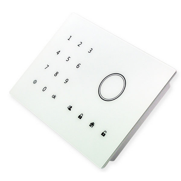 新しい2014年ホームワイヤレスgsmの警報システムとタッチパッドのアラームgsmパニックボタンで問屋・仕入れ・卸・卸売り