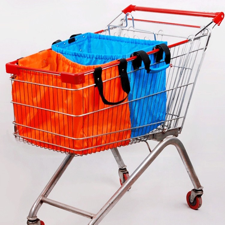 Folding Nylon Shopping Cart Bag,Bulk Reusable Shopping Bags Shopping Cart Bag With Compartments ...