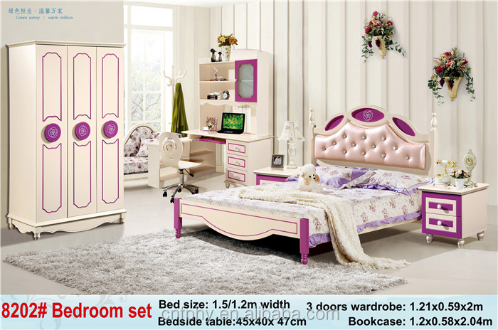 ファンシー子供寝室セット家具#8842パープルカラー子供ベッド仕入れ・メーカー・工場