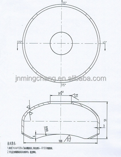炭素鋼楕円皿型ヘッドtorisphericalタンク用で終わりisoは承認した仕入れ・メーカー・工場