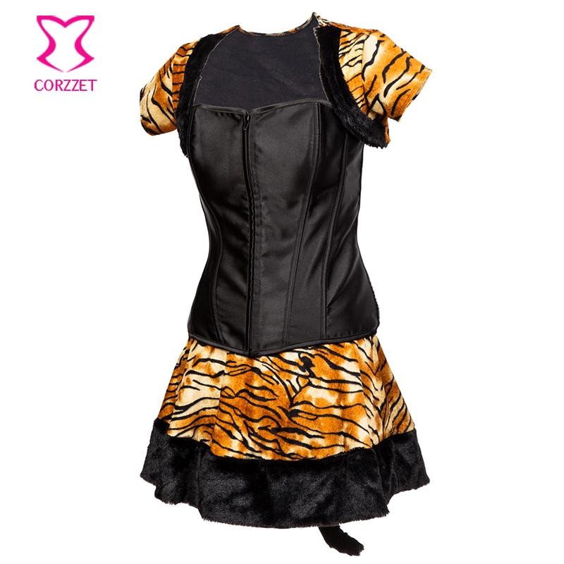 Black & Leopard Tiger Cat Cosplay Costume - Halloween Role Play