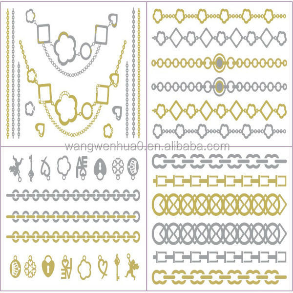 ホットな新製品のためのメタリック2015テンポラリータトゥー、 金のタトゥー問屋・仕入れ・卸・卸売り
