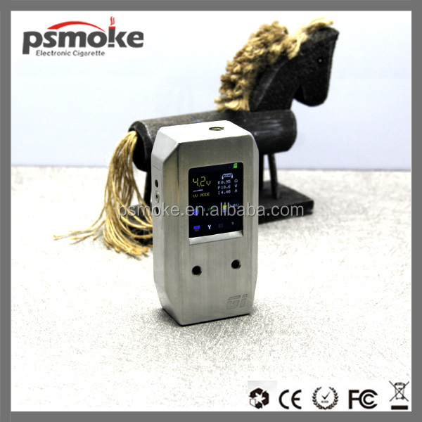 2014 Psmoke 1:1 clone stainless steel dual 18650 battery Gi2 Box Mod 100w