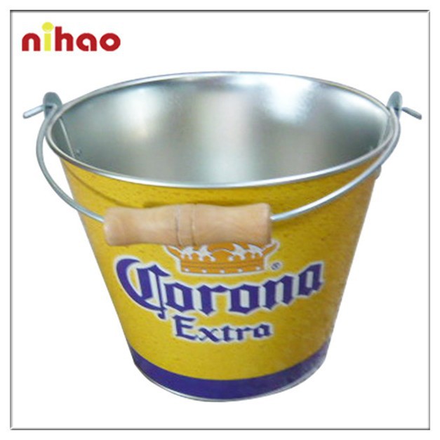 Wood Handle Galvanized Tinplate Corona Ice Bucket Buy Corona Ice